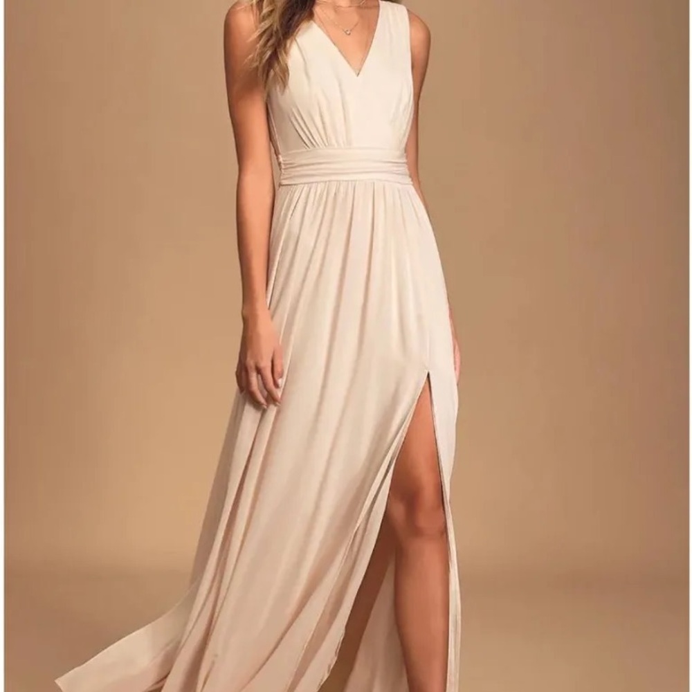 Lulus Cream Bridesmaid Dress